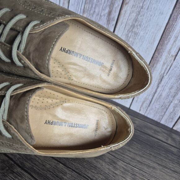 Johnston & Murphy Wingtip Oxford Tan Suede Dress Shoes Men\'s Sz 9.5 M (GUC) main image 5
